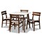 Baxton Studio Richmond Mid-Century Light Beige Fabric and Walnut Brown Finished Wood 5-PC Dining Set 180-10815-11082-Zoro - alternate 1